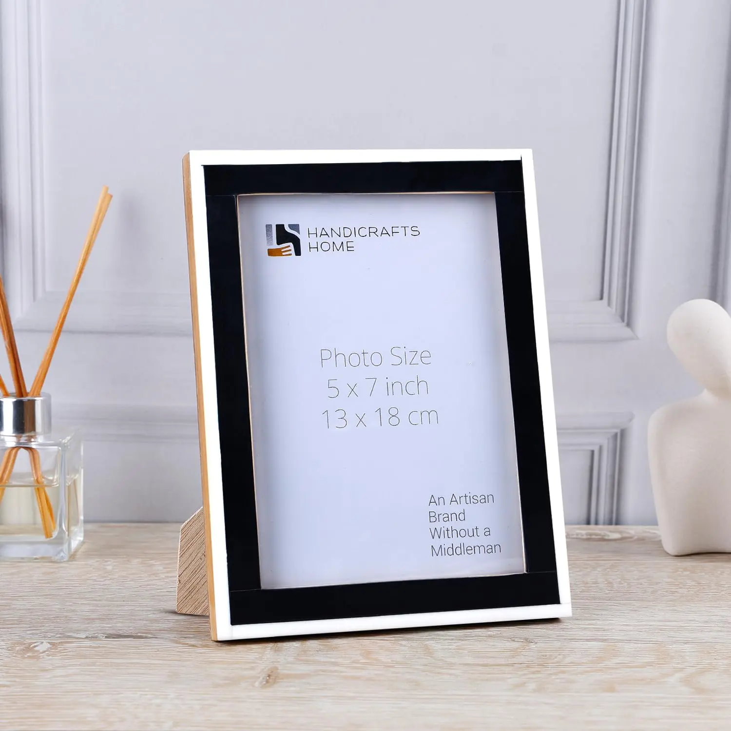 Handicraft Home Handmade Classic Picture Frame Bone Inlay Black White -5x7"