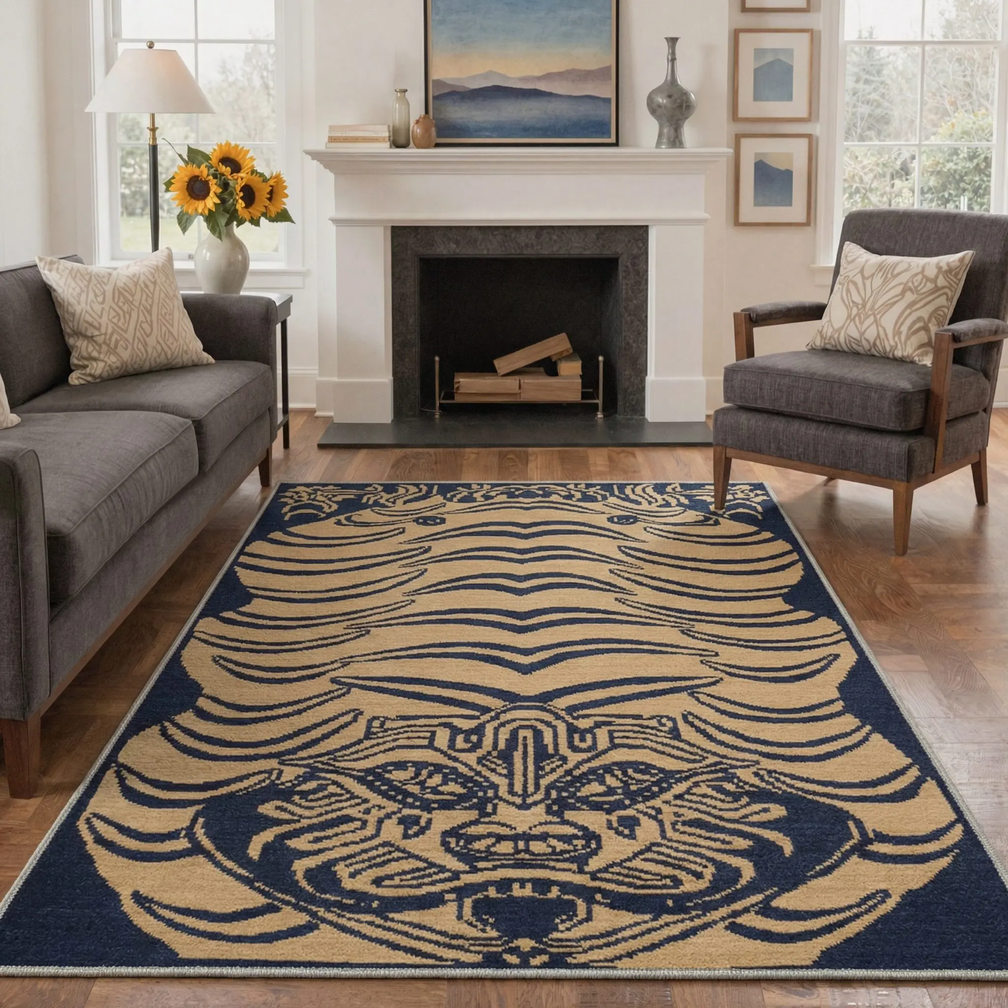 【Deals For You Days】GENIMO Home Carpet – Machine Washable, Soft, Pet Friendly, Non-Slip Area Rug, Perfect Floor Rug for Living Room, Bedroom, Kitchen, Hallway ,ARE1479-OCHRE