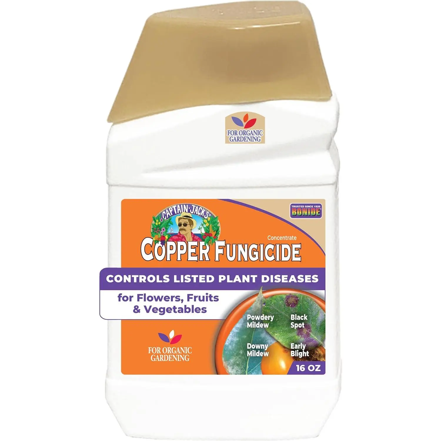 Bonide Captain Jack Copper Fungicide 16 oz Concentrated Plant Disease Control Solution for Organic Gardening