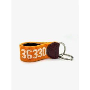 Enterprise, AL Needlepoint Keychain Orange/White
