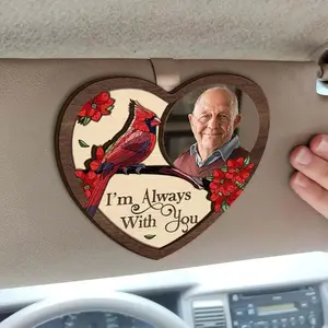 WANDER PRINTS Memorial Gift - Custom Photo, Personalized Custom Shaped Car Visor Clip - Memorial I'm Always with You
