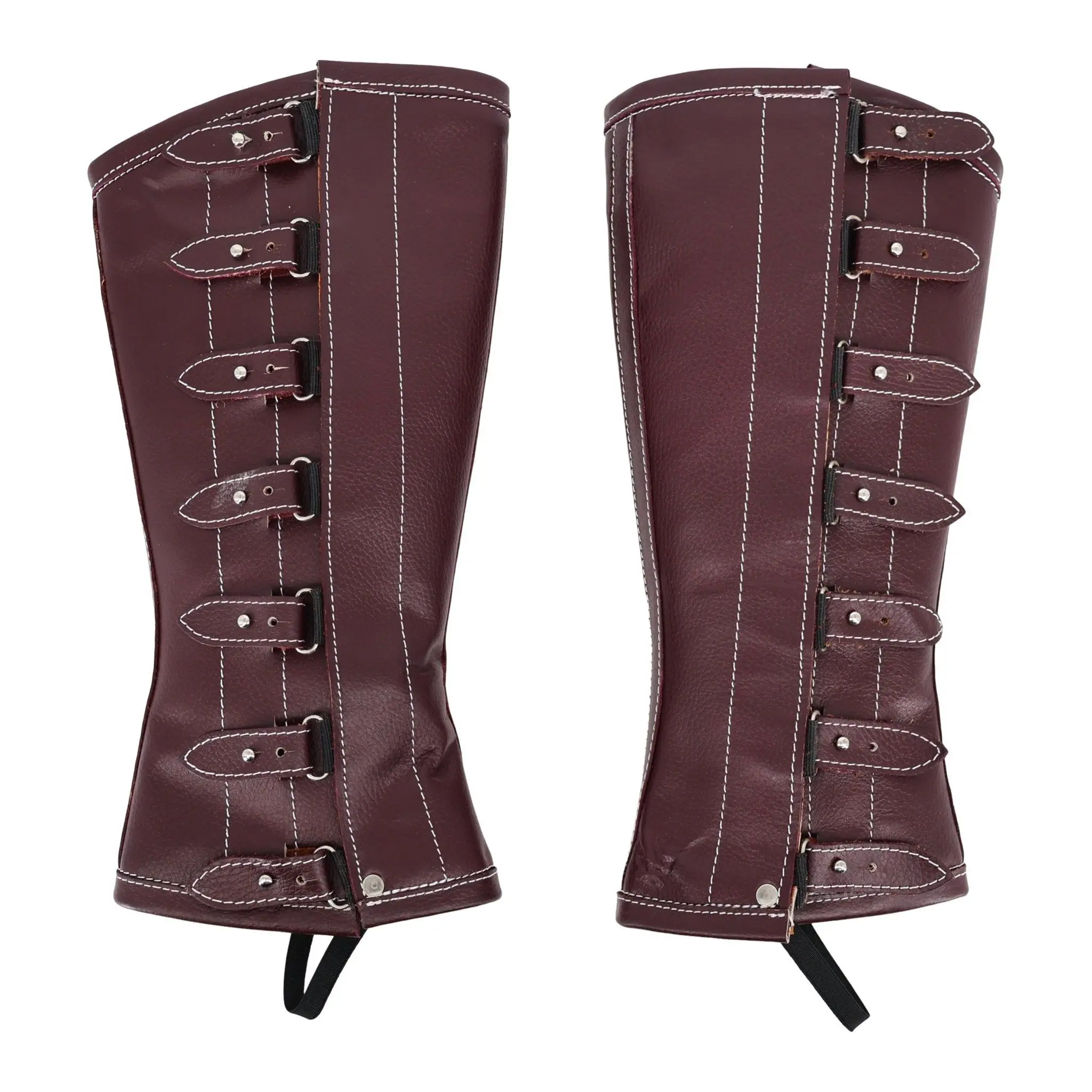 Charro Vino Polainas Espanolas Montar Leather Half Chaps