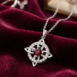 Birthday Stone Alloy Necklace Pendant Witchcraft Necklace for Women Girls Magical Jewelry Gift