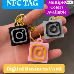 NFC Tag 3D printed Customizable,NFC Shortcuts, Instagram TikTok YouTube Wi-Fi Zelle Cash App, Promote Small Business, 3D printed Social Media