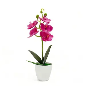 Realistic Butterfly Orchid Plant Pot, Lifelike Greenery Bonsai, Decorative Indoor Garden, Perfect for Home & Office Decoration