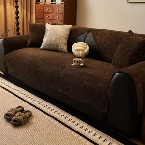 【MeridianHome】Solid Color Sofa Cover Soft Comfortable Anti Slip Dustproof Protector for Home Living Room Bedroom Hotel Dormitory Universal Fit