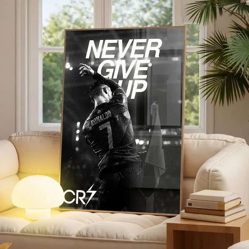 Cristiano Ronaldo Poster, Real Madrid Poster, Soccer Fan Gift, Sports Print, Football Decor, Soccer Wall Art