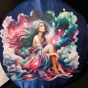 Celestial Goddess Satin Bonnet – Dreamscape Galaxy Protective Hair Bonnet for Natural Hair, Braids & Curls | Night Hair Wrap