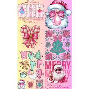 Pink Retro Christmas DTF gang sheet