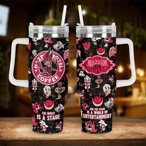 Hazbin Hotel Tumbler 20-40 oz,  Alastor Hazbin Insulated Tumbler, Tumbler With Straw