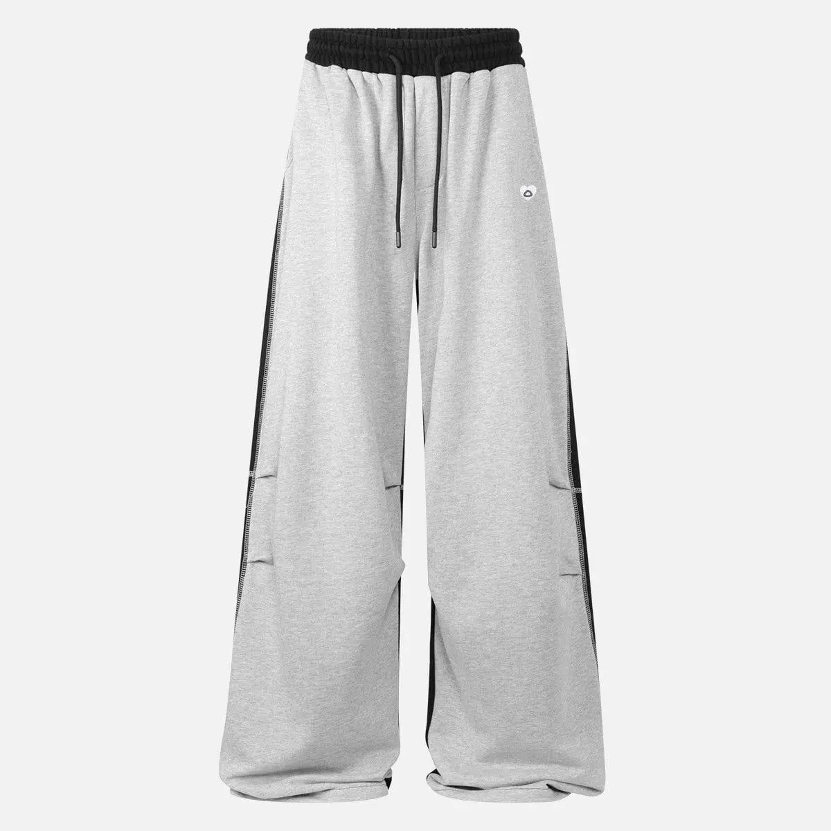 Aelfric Eden Men's High-Waist Baggy Wide-Leg Sweatpants - Soft Fabric, Stitch Wrinkle Contrast, Drawstring, Relaxed Fit Unisex Everyday Clothes Bottoms, Casual Streetwear Activewear Sweats