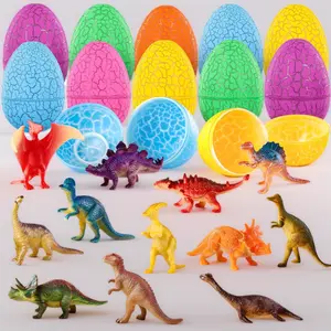 Dinosaur Surprise Eggs 12-Pack: Prefilled Colorful Easter Eggs with Mini Toys Inside, Egg Hunt Fillers, Basket Stuffers & Classroom Party Favors