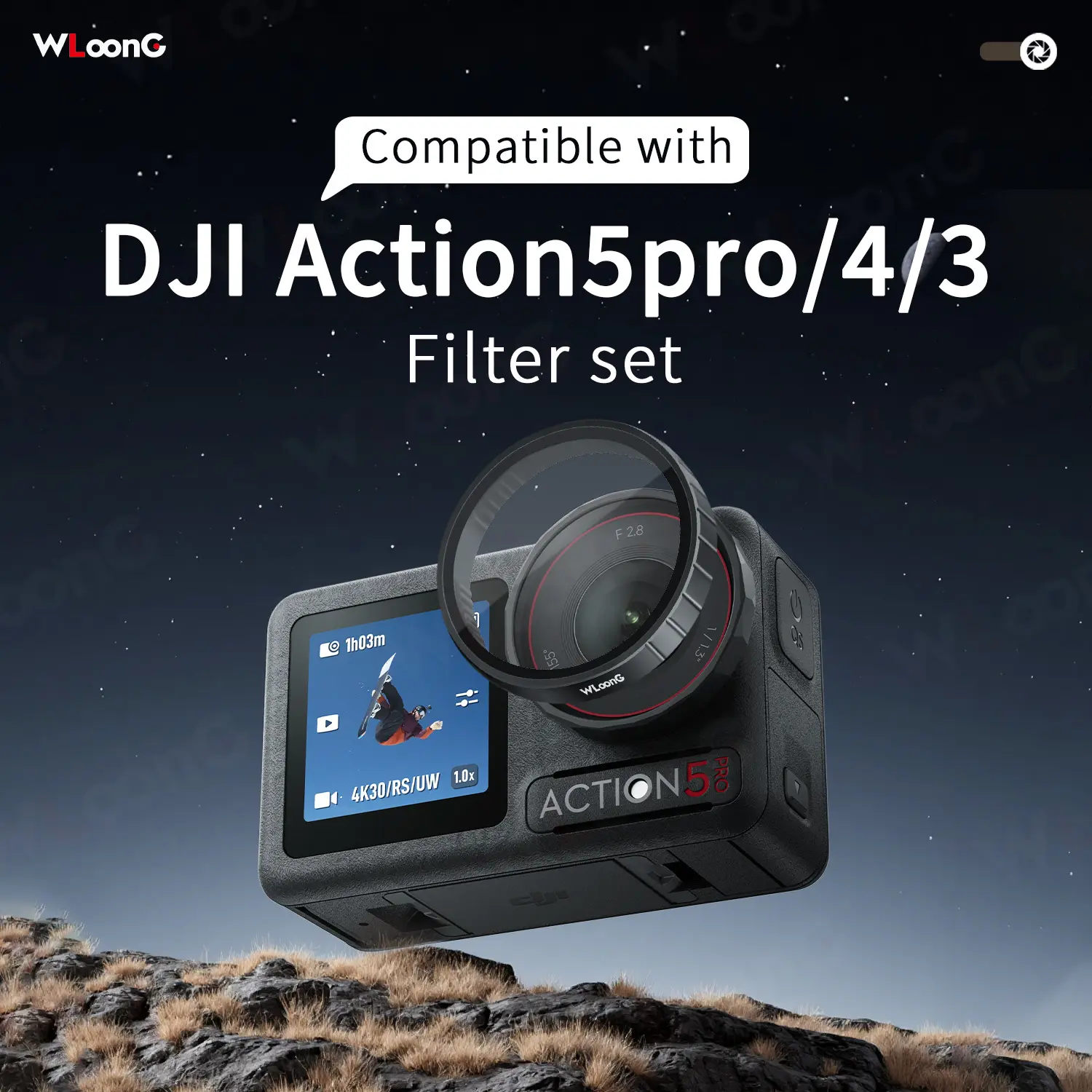 for DJI Osmo Action5Pro/4/3 Filter/Filter Set, Aluminum Alloy Frame/Ultra-Clear Optical Glass, Perfect for Outdoor Sports, Holiday Travel, Ideal Gift and Campus Photography, Creative ND Filter Set | Easy to Install and Remove | Festival Creative Filter