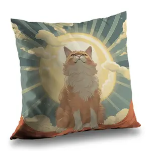 MWW C1PT2020NLI3K9 20 x 20 in. Mewing Above Coral Polyester Twill Throw Pillow - Home Decor Insert