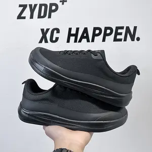 2026 Men's Round-Toe Ultra-Light Black Casual Trainers - Nonslip, Breathable Unisex Athletic Shoes for Outdoor Hiking, Commute, Comfortable Walking Trekking Work Sneakers (Best-Selling Versatile Pair), Round-Toe Casual Trainers