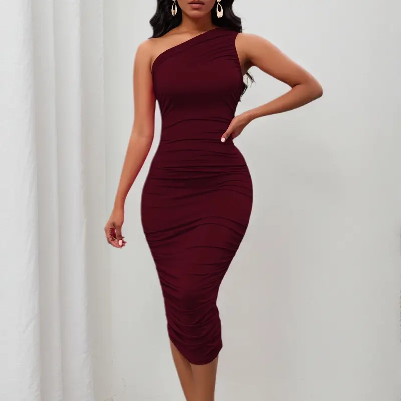 beyonce bodycon dress One Shoulder Bodycon Dress With Textured Design main image 0
