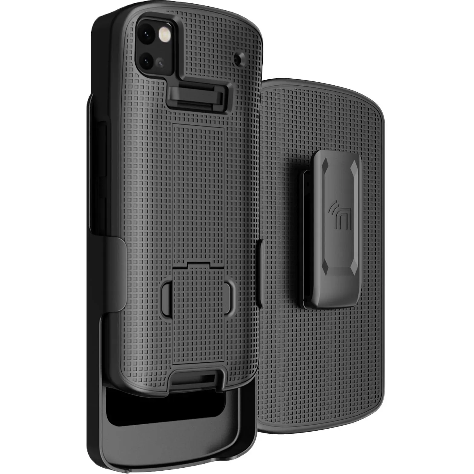 Case with Clip for Zebra TC53 TC58 Mobile Computer Scanner, Nakedcellphone Slim Hard Shell Cover with Kickstand and [Rotating/Ratchet] Belt Hip Holster Holder Combo