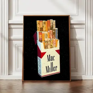 UNFRAMED Mac Miller Cigarette Poster, Tribute Mac Miller Poster, Cigarette Pack Discography Retro Poster More Size