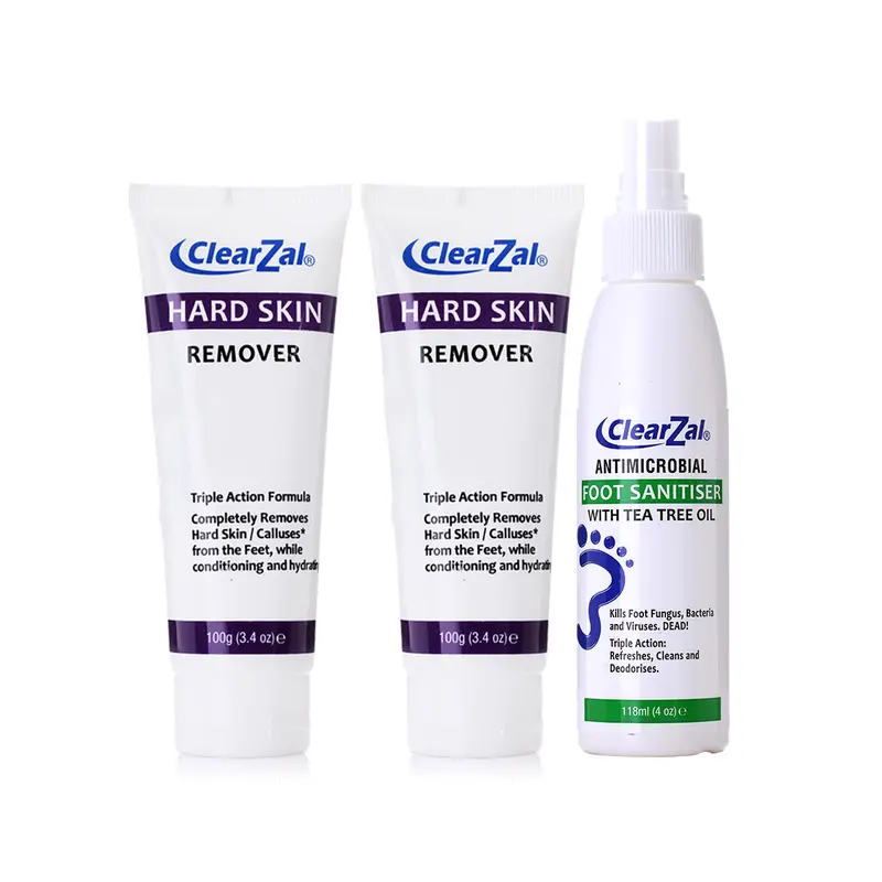 Clearzal Reset Duo Foot Care Set  HARD SKIN Hand Peeling ,dryskin,Hydrating Moisturizing Exfoliating Cream. Exfoliating cream for all skin types on hands, feet and body,peeling skin  ，Urea, salicylic acid, aloe vera formula