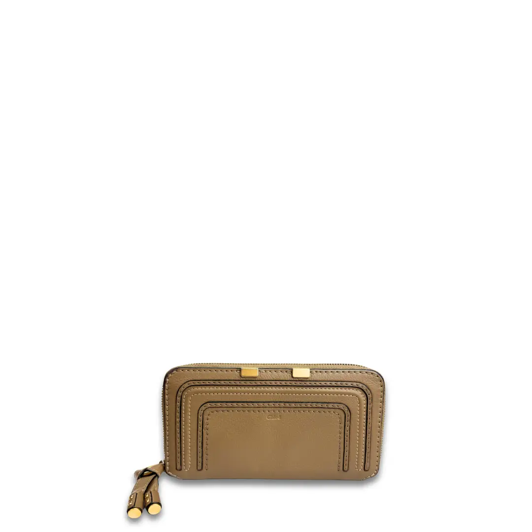 Pre-owned Chloé Leather Small Leather Goods Chloe Marcie Brown Zip Around Wallet