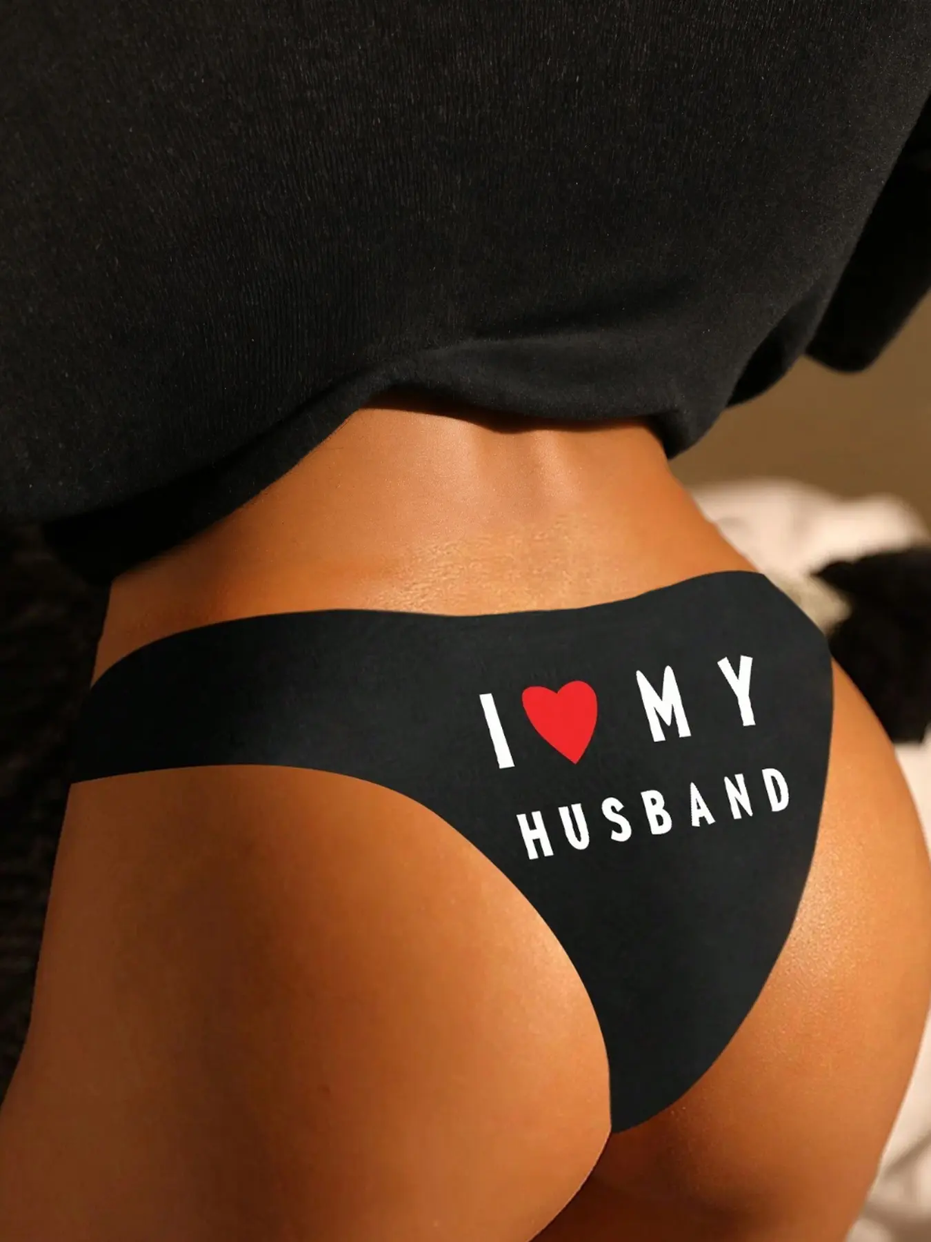 Seamless Letter Printed Heart Low Waist Women's Underwear, Quick-Dry Triangle Panties, Sexy Fun Style Lingerie, Ideal for Couple Dates, Daily Wear, Letter Print Panty