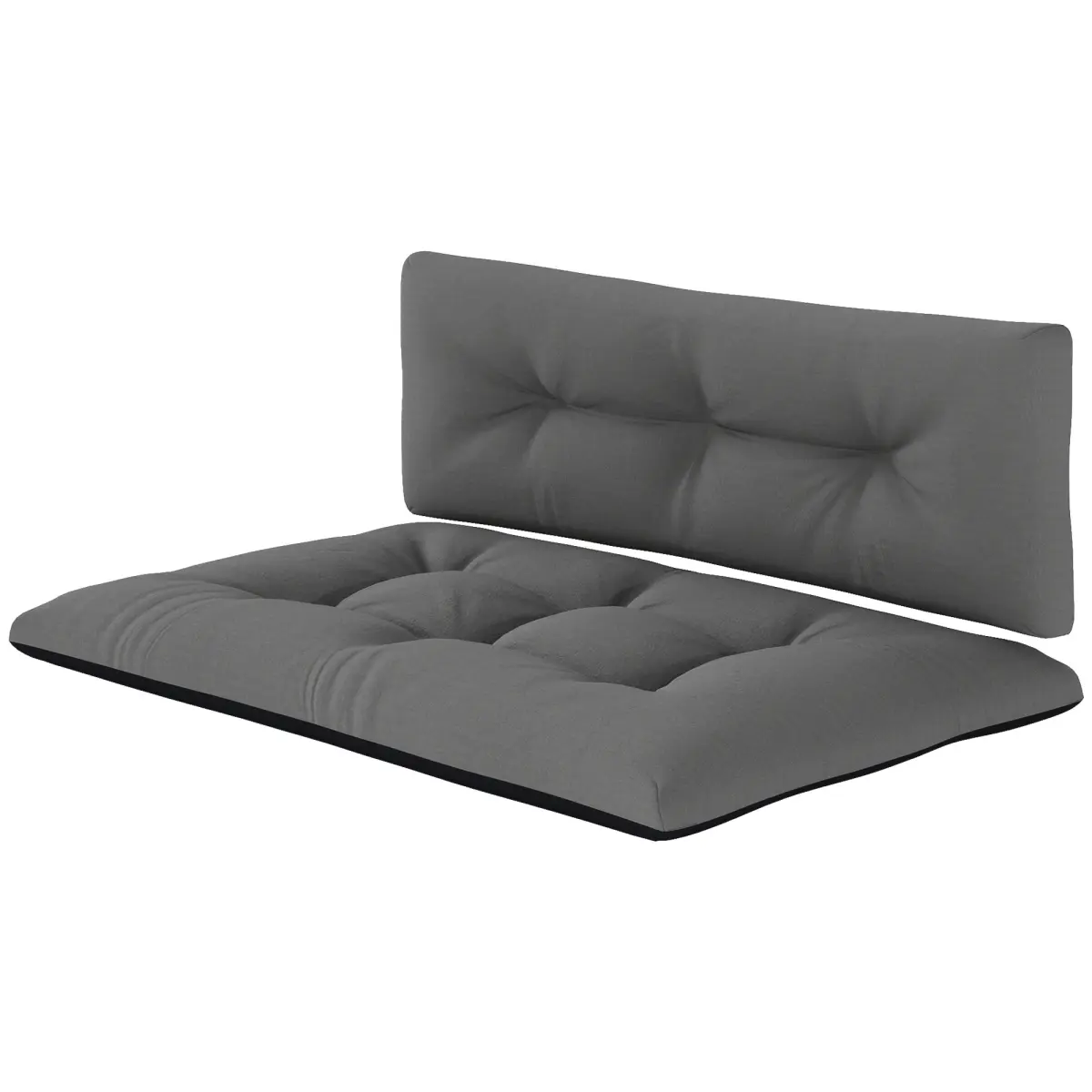 212 Main 84G-611V00BK 3.9 in. Thick Outsunny 2 Seater Pallet Outdoor Replacement Cushions, Black & Dark Gray - 2 Piece
