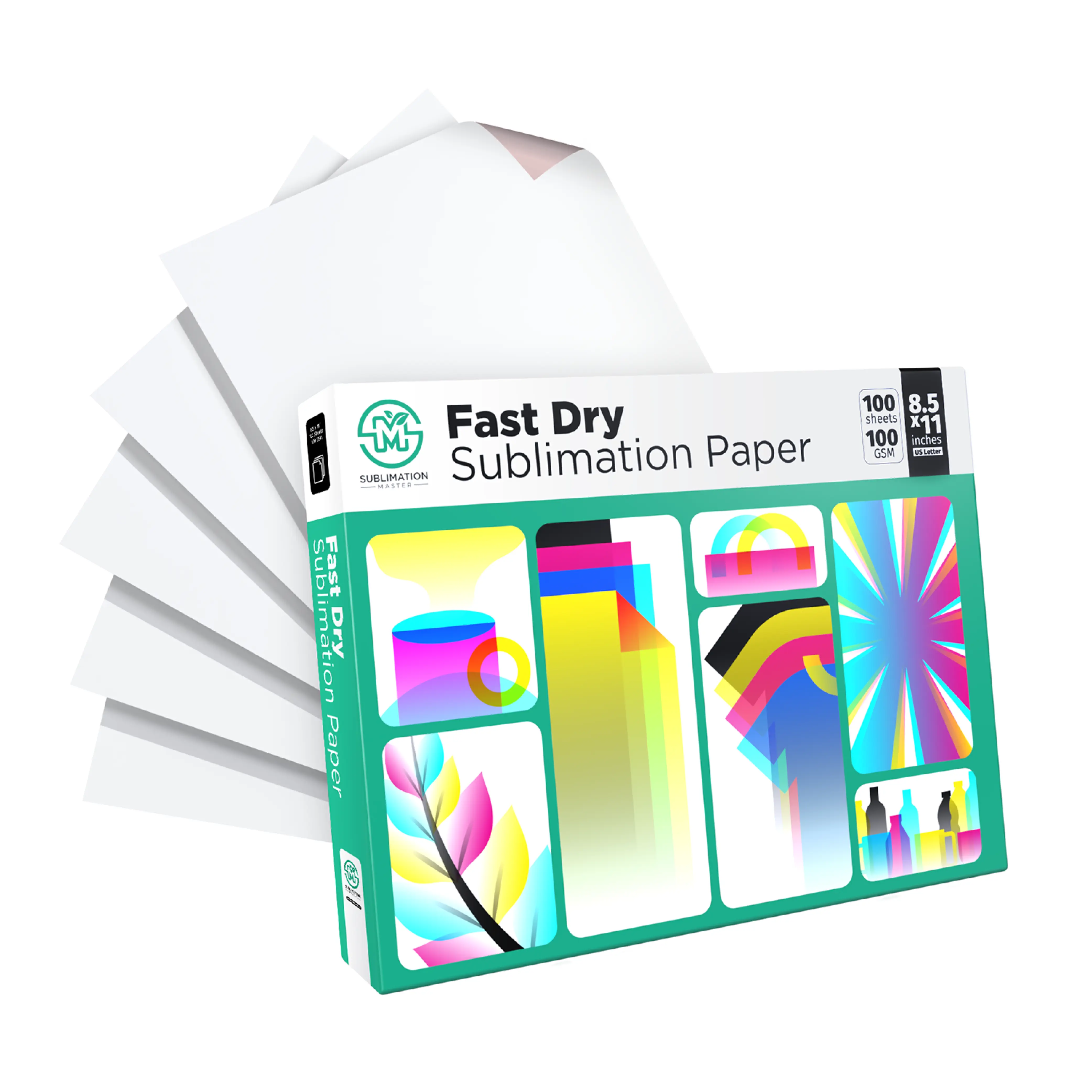 Fast Dry sublimation Paper 8.5 x 11 Inches 100 Sheets