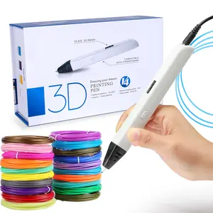 3D Printing Pen Professional with OLED Display Adjustable Temperature 140-230C PLA Filament Kit Ergonomic Design Black