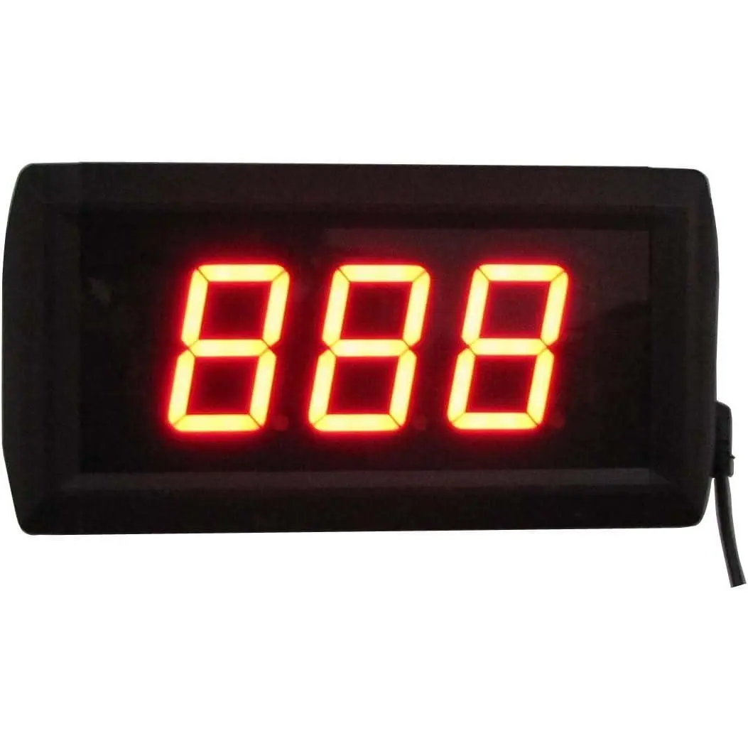 Digital Timer for 999 Day Countdown and Up, Large 1.8-in Red LED 7-Segment Display in High Quality Aluminum Frame, Includes Brackets for Wall or Ceiling Mount