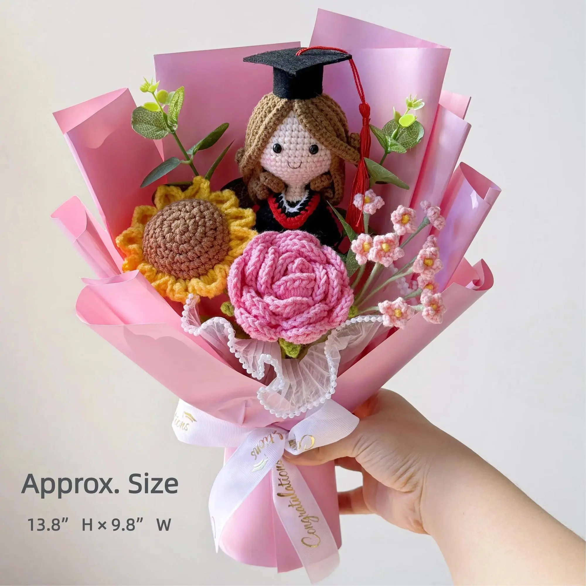 Class of 2026 Graduation Flower Bouquet Gift for Her, Handmade Congrats Grad Flowers, Cute Graduation Ceremony Present