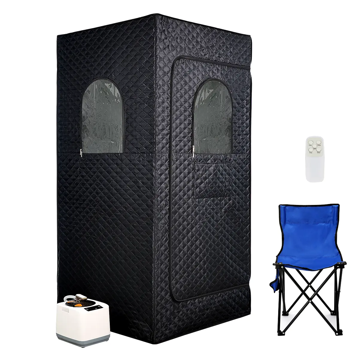 Portable Steam Sauna,Person Sauna Tent Sauna Box at Home Spa with 2.5L & 1000W, Remote Control, Folding Chair