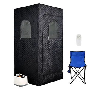 Portable Steam Sauna,Person Sauna Tent Sauna Box at Home Spa with 2.5L & 1000W, Remote Control, Folding Chair