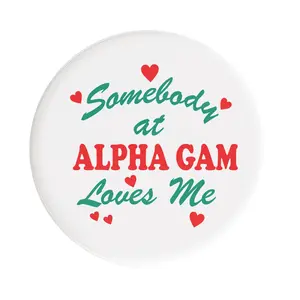Alpha Gamma Delta Love Me Sorority Button
