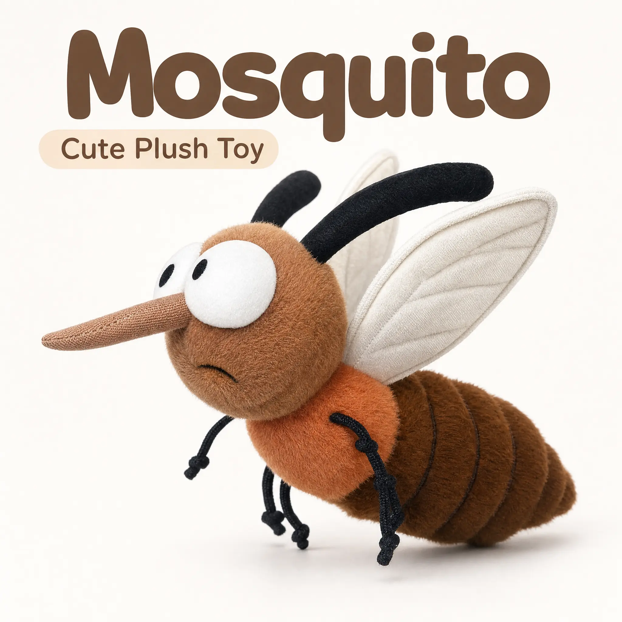Mosquito Repellent Plush Keychain - Funny Cute Mosquito Bag Charm, Natural Insect Repellent Stuffed Toy, Unique Gag Gift for Teens & Adults