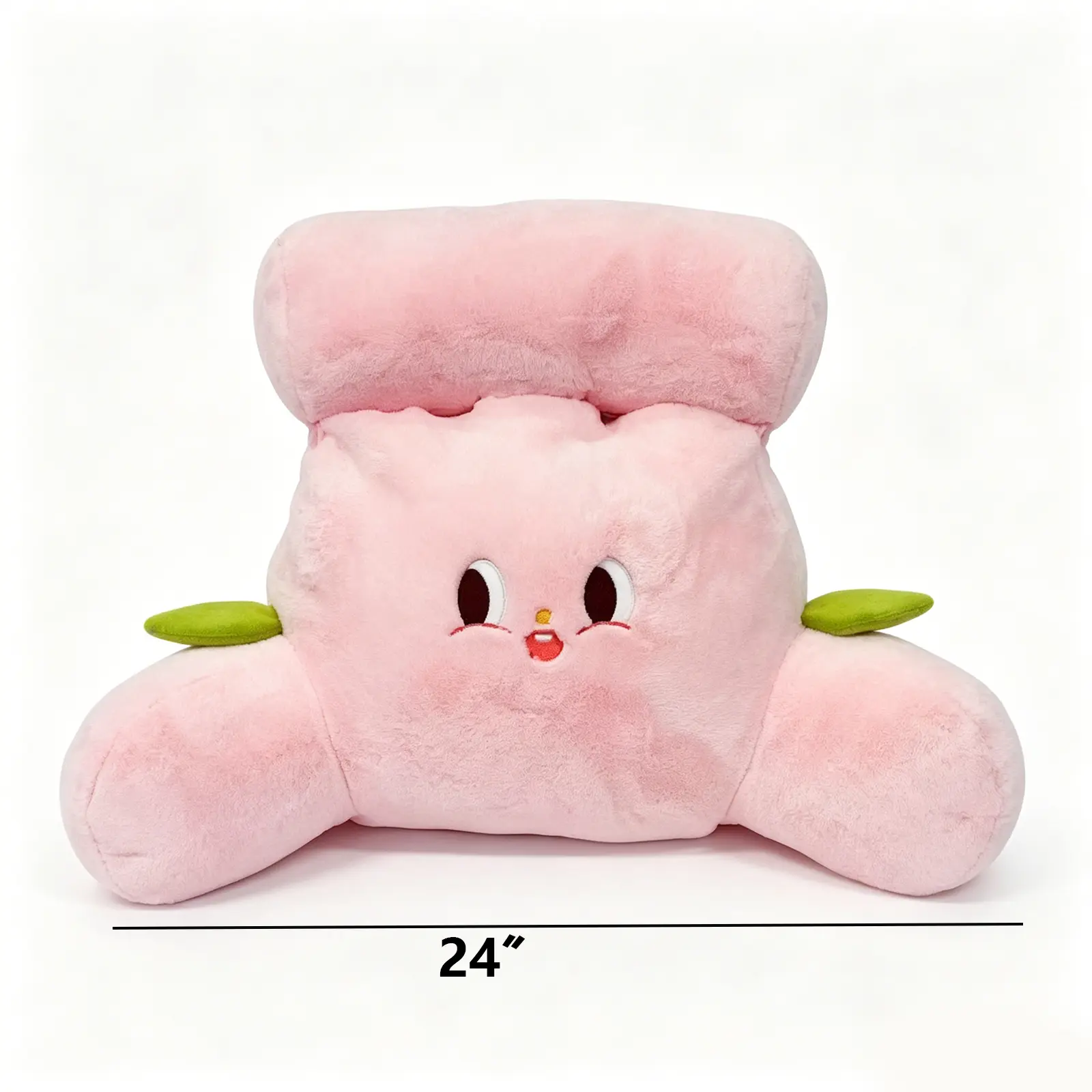 Cute Cartoon Tulip Shaped Waist Pillow Bed Rest Back Pillow with Arms & Adjustable Neck Pillow, Fluffy Lumbar Support Cushion for Bed Couch, Comfort Reading Cushion for Adults Teens