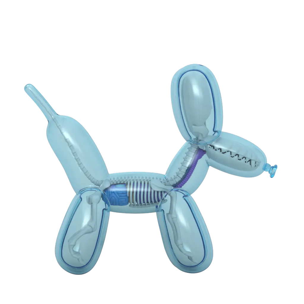 Funny Anatomy Balloon Dog (Sky Blue Edition)