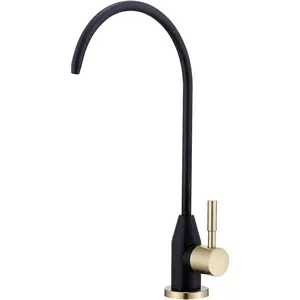 Drinking Water Faucet, Black and Champagne  RO Faucet Kitchen Water Filter Faucet for Non-Air Gap Reverse Osmosis  System