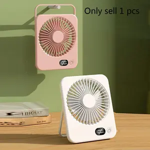 Portable Fan, 180° Adjustable Desktop Fan, Handheld Fan with Hanging Stand, 5-speed Fan for Home Office Outdoor, USB Rechargeable Fan, Rechargeable Wind Fan