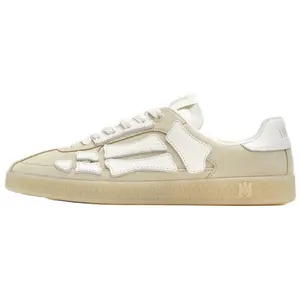 Amiri Pacific Bones Suede Lace-Up Low-Top Sneakers for Women in Beige Trending Shoes, House White Official Shoes to Get / Maison Mihara
