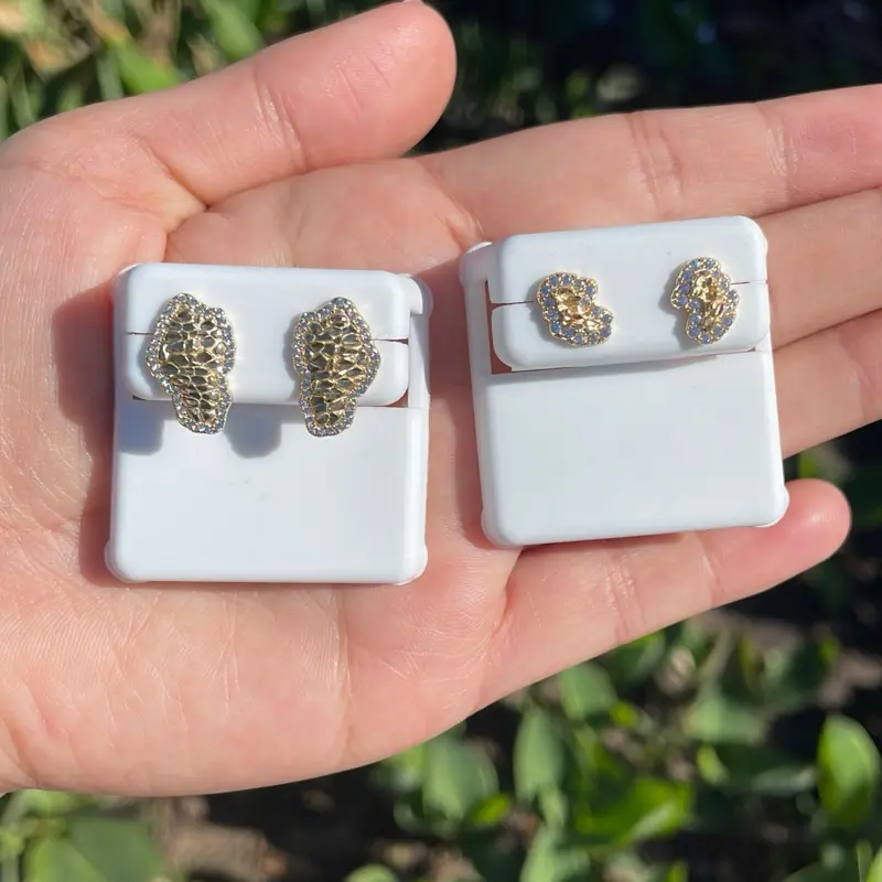 Plata 925 bañada en oro/ 925 silver gold plated nuggets with stones