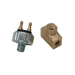 TMaster Low Pressure Hydraulic Brake Light Switch Street Hot Rod,for Any Brake System,Turns Brake Lights on at 45PSI with Brass Tee Fitting, 3/8-24 inv. Flare(2), 1/8 NPT(1)