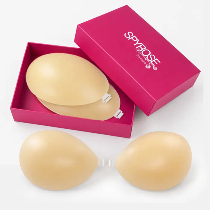 Women's Chic Strapless Push Up Bra - Silicone Invisible Lift Sticky Bras for Women, Minimalist Nipple Covers for Party, Dinner & Backless Dress, Strapless Bras, Hook And Loop