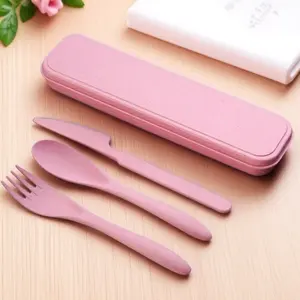 Portable 3-Piece Cutlery Set, Camping Travel Meal Prep, Rust-Resistant, Compact Design for Students