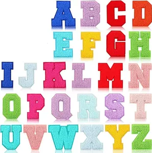 26 Pieces Letter Iron on Letter Patches, A-Z Letter Patches Alphabet Patches Adhesive Decorative Repair Embroidered Cute PatchesApplique for Clothes, Dress, Hats, Jeans, Bag, Backpack