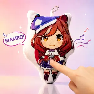 [LARK PINE] MAMBO HACHIMI Hanging Plush Toy - 5 Sound Effects, Viral anime sound plush,Replaceable Battery, Soft Plush Material, Charming Character Design, Whimsy Stuffed Animal for Decor (Sports & Outdoor Fan Shop Gaming Accessory)