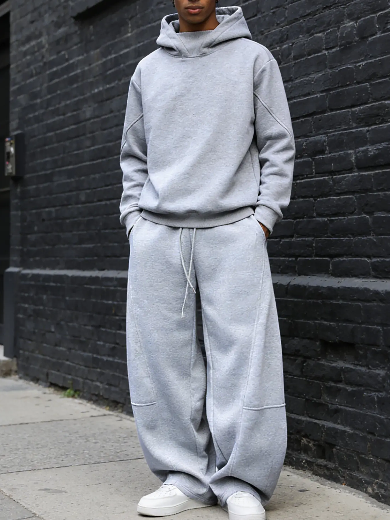 Men's Casual Sportswear Set, Street Style Loose Hoodie & Jogger Pants Two-Piece, Sweat Suit Set, Casual Tracksuits, Y2K Urban Aesthetic, Vintage Streetwear, Streetwear Tracksuit Set, Hoodie And Sweatpants, Casual Athletic Sportswear