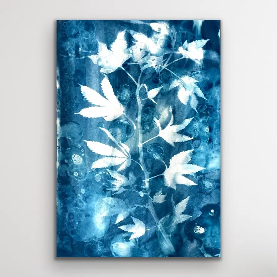 Blue Giclee Plant Art Print - 13x19" Poster Size by ARE Creations