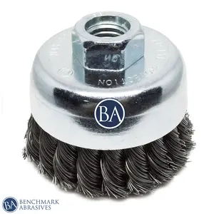 3" x 5/8"-11 Knotted Cup Brush - Carbon Steel