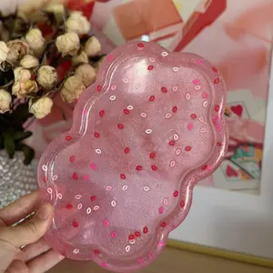 Pink Cloud Jewelry Tray "Kisses" | Pink Tray | Pink Cloud Jewelry Tray | Bathroom Tray | Trinket Dish | Cute Tray | Cute Home Goods | Decorative  Tray  | Cloud Kisses Tray