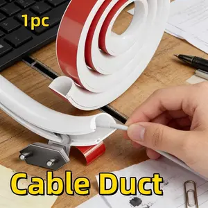 3Meters Soft Floor Cable Duct, PVC Concealed Cable Organizer For Home And Office, Wall And Floor Use, Preventing Tripping Hazards From Exposed Wires,Decorative Half - Round Design, Anti - Treading